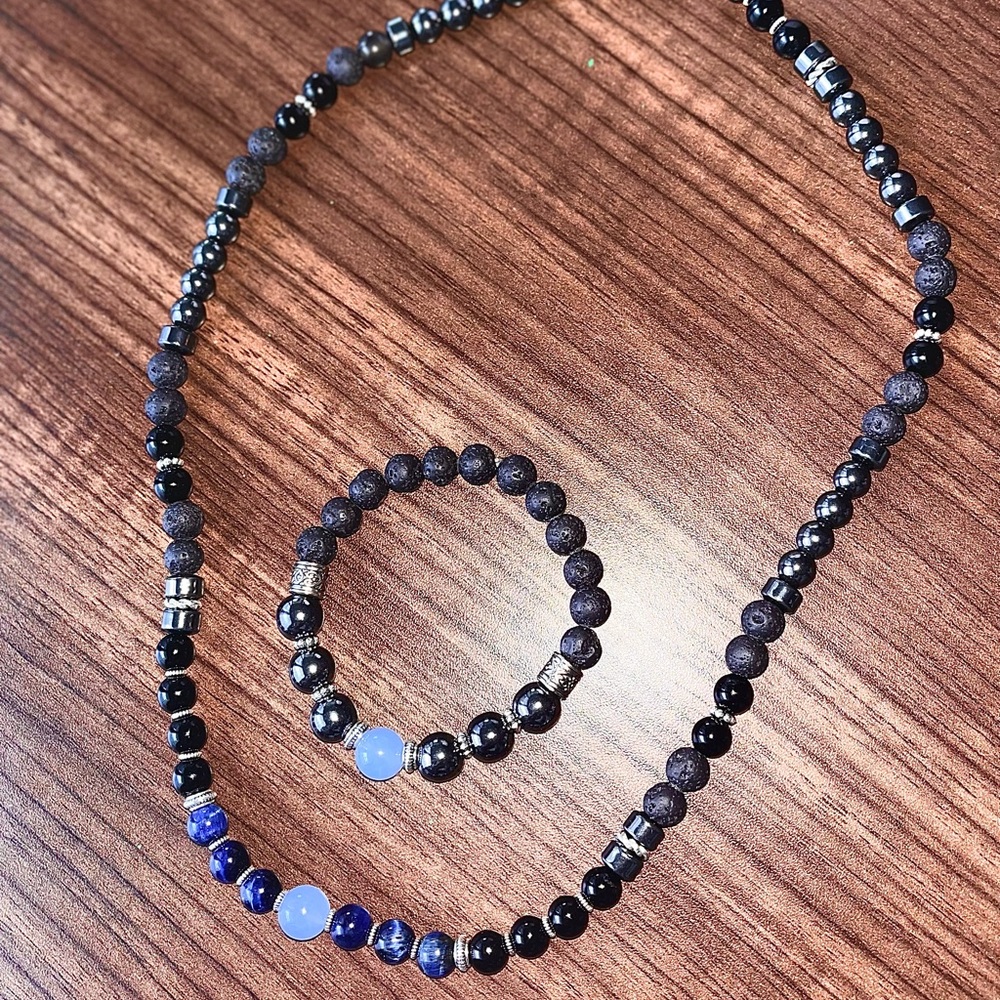 Men’s women’s necklace bracelet set, one size fits all
